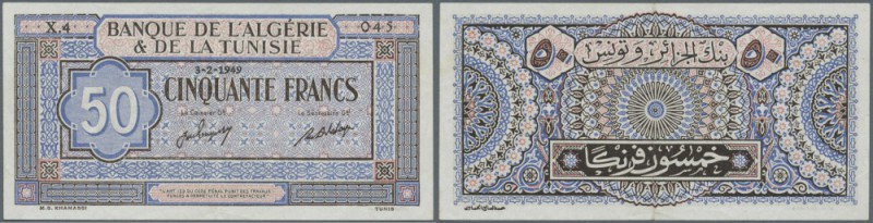 Tunisia / Tunisien
50 Francs 1959 P. 23, rarer issue, only one light center fol...