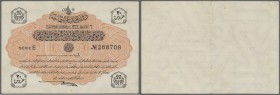 Turkey / Türkei
20 Piastres 1916 P. 88, center fold and handling in paper, no holes or tears, crispness in paper, condition: VF+.