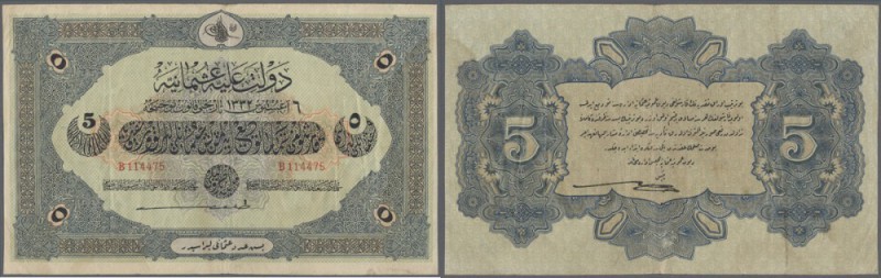 Turkey / Türkei
5 Livres 1916 P. 91, vertically folded several times, no holes ...