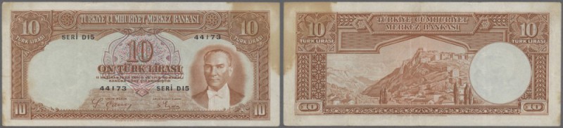 Turkey / Türkei
10 Lira ND(1938) P. 128, only slight folds and very strong pape...