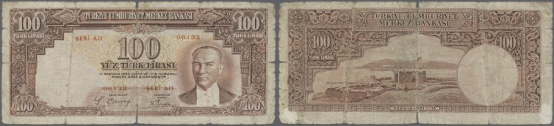 Turkey / Türkei
100 Lira ND(1938) P. 130, very strong used with a very strong c...