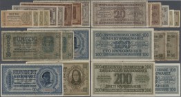 Ukraina / Ukraine
Zentralnotenbank Ukraine set with 4 x 1, 2 x 5, 2 x 10, 20, 2 x 50, 2 x 100 and 200 Karbowanez 1942, P.49, 51-56 (Ro.591, 593-598) ...
