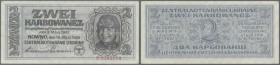 Ukraina / Ukraine
2 Karbowanez 1942 P. 50, Ro 592, rare issue but washed and pressed, center fold, no holes or tears, still strong paper, condition: ...