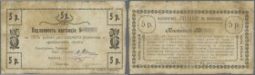 Ukraina / Ukraine
Balaklava Crimea 5 Rubles 1919 cooperative ”Soglasie”, P.NL (R 13454), well worn condition with yellowed paper and several tears al...