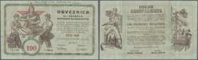 Yugoslavia / Jugoslavien
Committee of the Slovenian Government Liberty Front 100 Reichsmark 1943, P.S121, several folds, stains and graffiti at upper...