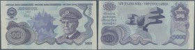 Yugoslavia / Jugoslavien
5000 Dinars ND(1978) not issued banknote, first time seen in blue color, unique as PMG graded in great condition: PMG 64 CHO...