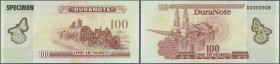 Testbanknoten
Polymer Test Note DURANOTE (Canada) printed intaglio on polymer substrate developed by Silba International. The note shows nice design ...