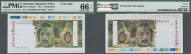 Testbanknoten
France: OBERTHUR FIDUCIAIRE France - ”Balzac” color Specimen with watermark - PMG 66 EPQ, rare color specimen as trial for the later fi...