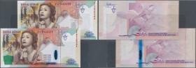 Testbanknoten
Russia, pair of two testnotes Goznak Galuna Ulanowa, one hybrid note with window, both intaglio printed and uncirculated (2 pcs.)