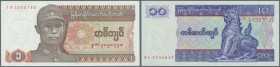 Burma / Myanmar / Birma
1990/2004 (ca.), ex Pick 67-78, quantity lot with 582 Banknotes in good to mixed quality, sorted and classified by Pick catal...