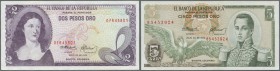 Colombia / Kolumbien
1972/1976 (ca.), ex Pick 404-413, quantity lot with 214 Banknotes in good to mixed quality, sorted and classified by Pick catalo...