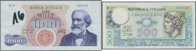 Italy / Italien
Set of 12 notes, all REPLACEMENT notes, containing 1000 Lire 1948 letter ”W” P. 88ar (VG), 100 Lire 1965 P. 96dr (black grafitti, F t...
