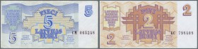 Latvia /Lettland
1992 (ca.), ex Pick 35-37, quantity lot with 174 Banknotes in good to mixed quality, sorted and classified by Pick catalogue numbers...