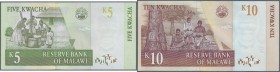Malawi
1997/2004 (ca.), ex Pick 36-51, quantity lot with 137 Banknotes in good to mixed quality, sorted and classified by Pick catalogue numbers, ple...