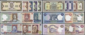 Ukraina / Ukraine
huge set with 38 Banknotes of the State Hrivnya issues 1992 till 1996 containing 6 x 1, 7 x 2, 5 x 5, 3 x 10, 2 x 20 Hriven of the ...