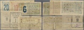 Ukraina / Ukraine
Mohyliw-Podilskyj, Winnyzja Oblast huge set with 29 Banknotes and small bons containing 4 x 50 Kopeks, 3 x 1 Ruble, 3 x 2, 5 x 6, 6...