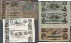 United States of America
very interesting lot containing an uncut sheet of 4 notes 5 and 10 Dollars remainder State of South Carolina, another uncut ...