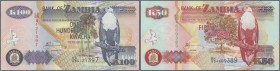 Zambia / Sambia
1986/1992 (ca.), ex Pick 28-38, quantity lot with 330 Banknotes in good to mixed quality, sorted and classified by Pick catalogue num...