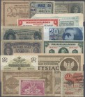 Alle Welt
small lot with 87 Banknotes from all over the world, with a few better items like Poland 1 Grosz (left half), Netherlands 1 and 2 1/2 Gulde...