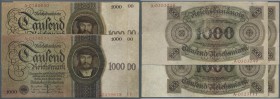 Deutschland - Deutsches Reich bis 1945
Set von 4x 1000 Reichsmark 1924 Ro.172, mit Unterdruckbuchstaben Q, T, R, A, alle mit MUSTER perforation, regu...