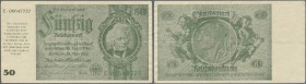 Deutschland - Deutsches Reich bis 1945
50 Reichsmark ”Schörner”, Notausgabe 1945, Ro.181, mehrfach geknickt mit kleinen Einrissen am rechten Rand. Er...