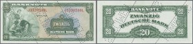 Deutschland - Bank Deutscher Länder + Bundesrepublik Deutschland
20 DM 1948 MUSTER mit dreifacher Perforation ”SPECIMEN” und laufender Serie, Ro.240M...