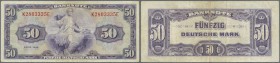 Deutschland - Bank Deutscher Länder + Bundesrepublik Deutschland
50 DM 1948, Ro.242 in normaler Umlauferhaltung mit Flecken und etlichen Knicken. Erh...