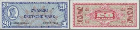 Deutschland - Bank Deutscher Länder + Bundesrepublik Deutschland
20 Deutsche Mark, ”Liberty 1948”, Ro.246, mehrere senkrechte Knicke und bestoßene Ec...