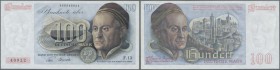 Deutschland - Bank Deutscher Länder + Bundesrepublik Deutschland
100 DM 1948 ”Franzosenschein”, Ro.256 in nahezu kassenfrischer Erhaltung mit einigen...