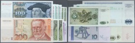 Deutschland - Bank Deutscher Länder + Bundesrepublik Deutschland
set von 10 Banknoten der Bundesrepublik mit 5 DM 1960 (UNC), 5 DM 1970 (aUNC to XF+)...