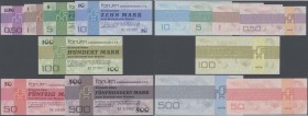 Deutschland - DDR
kompletter Satz Forumschecks von 50 Pfennig bis 500 Mark, inklusive der seltenen 100 Mark, Ro.367-373 in kassenfrischer Erhaltung (...