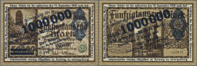 Deutschland - Nebengebiete Deutsches Reich
Danzig: 1 Millionen Mark 1923 Ro.801, ohne horizontale und vertikale Falten, eine Eckfalte oben links, ein...