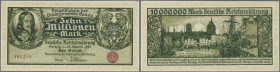 Deutschland - Nebengebiete Deutsches Reich
Danzig: 10 Millionen Mark 1923 Ro.804a, leicht angestossene Ecke unten und oben links, keine Falten, keine...