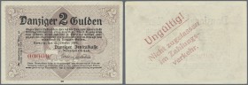 Deutschland - Nebengebiete Deutsches Reich
Danzig: 2 Gulden 1923 MUSTER Ro.818 (als Muster nicht im Rosenberg gelistet), Nullnummer #00000, leichte G...