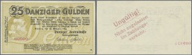 Deutschland - Nebengebiete Deutsches Reich
Danzig: 25 Gulden 1923 Ro.821M Muster, mit Nullnummer #00000, ungefaltet, nur ein leichter Bug links und l...