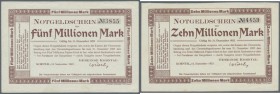 Deutschland - Notgeld - Württemberg
Korntal, Gemeinde, 5, 10 Mio. Mark, 12.9.1923, Erh. II, total 2 Scheine