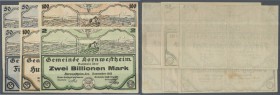 Deutschland - Notgeld - Württemberg
Kornwestheim, Gemeinde, 50, 100 Mrd., 2 Billionen Mark, November 1923, 50 (2), 100 Mrd. Mark, 9.11.1923, Tag hand...