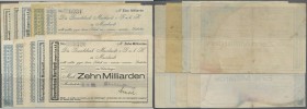 Deutschland - Notgeld - Württemberg
Murrhardt, Gewerbebank, Kundenschecks für Fr. Bofinger, 10 Mrd. Mark, 26.10.1923, J. M. Jauch, 10 Mrd. Mark, 2.11...