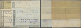 Deutschland - Notgeld - Württemberg
Murrhardt, Gewerbebank, Kundenschecks für Louis Schweizer Lederfabriken, 500 Mio., 20.10.1923, 1 Mrd., 22.10.1923...