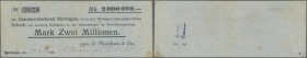 Deutschland - Notgeld - Württemberg
Nürtingen, A. Melchior & Cie., 2 Mio. Mark, 30.8.1923 (Datum gestempelt), Scheck auf Handwerkerbank Nürtingen, Au...