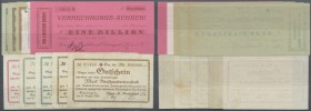 Deutschland - Notgeld - Württemberg
Öhringen, Spar- und Kreditbank, 100, 200 (2 Rahmen- und KN-Varianten), 500 (schwarz und braun) Tsd. Mark, 9.8.192...
