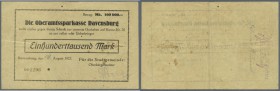 Deutschland - Notgeld - Württemberg
Ravensburg, Stadt, 100 Tsd. Mark, 16. (hschr.) 8.1923, Scheck auf Oberamtssparkasse, Erh. III-