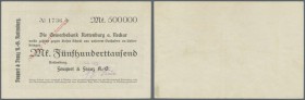 Deutschland - Notgeld - Württemberg
Rottenburg, Fouquet & Frauz AG, 500 Tsd. Mark, 31.8.1923, 24.9.1923, 1 Mio. Mark, 24.8.1923, 3 Mio. Mark, 31.8., ...