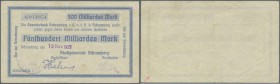 Deutschland - Notgeld - Württemberg
Schramberg, Stadtgemeinde, 500 Mrd. Mark, 19.11.1923 (Datum gestempelt), gedruckter Scheck auf Gewerbebank, Erh. ...