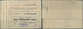 Deutschland - Notgeld - Württemberg
Schramberg, Gebrüder Junghans AG, Schecks auf Bankkommandite Blum & Co., 50 (26.9.1923, 2 Varianten, 2.10.1923, 2...
