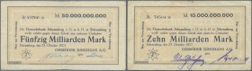 Deutschland - Notgeld - Württemberg
Schramberg, Gebrüder Junghans AG, 10, 50 Mrd. Mark, 25.10.1923, 50 Mrd. Mark, 27.10.1923, 100 Mrd. Mark, 2.11.192...