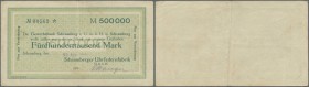 Deutschland - Notgeld - Württemberg
Schramberg, Schramberger Uhrfedernfabrik GmbH, 500 Tsd. Mark, Unterdruck grün, 10.8.1923, bisher frühestes bekann...