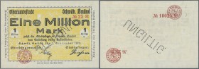 Deutschland - Notgeld - Württemberg
Schwäbisch Gmünd, Oberamtsstadt, 1 Mio. Mark, 1.9.1923, Rückseite zusätzlich bedruckt mit je 2 x Stadtsiegel und ...