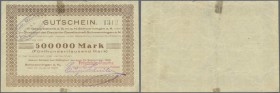 Deutschland - Notgeld - Württemberg
Schwenningen, Gewerbebank und Disconto-Gesellschaft, 500 Tsd. Mark, 10.8. - 10.9.1923, Kunden-Gutschein für Fried...
