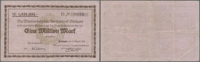 Deutschland - Notgeld - Württemberg
Stuttgart, Waldorf-Astoria Zigarettenfabrik AG, 1 Mio. Mark, 10.8.1923, Reihe B, Erh. III